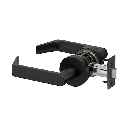 Schlage Grade 2  Passage Tubular Lock, Non-Keyed, Rhodes Lever, A Rose, Matte Black Finish PT10 RHOA 622