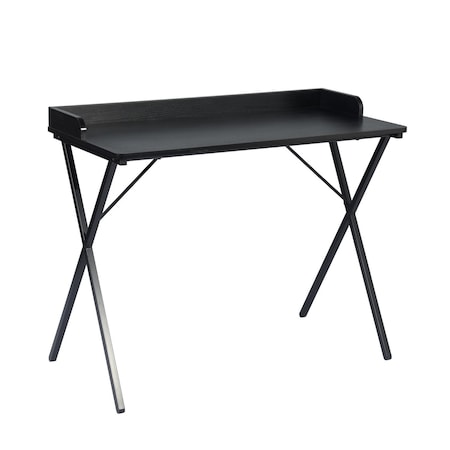 Homeroots 39" Black Wood and Metal X-Shape Computer Desk 568032