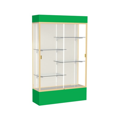 Ghent Lighted Floor Display Case 48x80x16, Plaque 3174PB-GD-KG