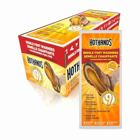 Hothands Foot Warmer, Up to 9 hr, Air-Activated, 99  Degrees F Avg. Temp., 16 PK H163780