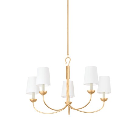 Hudson Valley Lighting Montpelier 5 Light Chandelier 34 In. Vintage Gold Leaf 5305-VGL