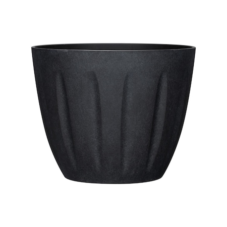 L&G 9.6 in. H X 12 in. W X 12 in. D X 12 in. D Polyresin Spritzer Planter Black PVI8012TKJ