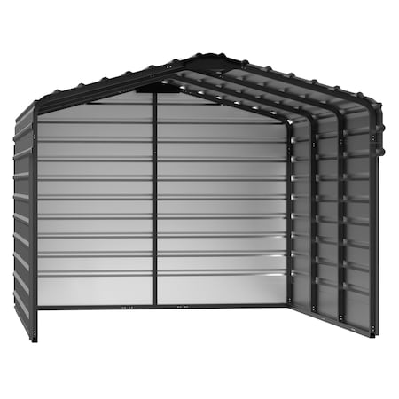 Arrow Storage Products 10 x 15 x 7 ft Charcoal Steel Carport with 3 Wall Kits CPHC101507ECL3
