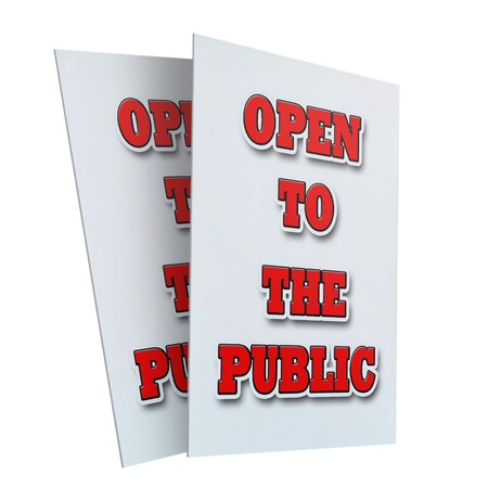 Signmission Open To The Public, Plastic Signs Only 24 Inch x 36 Inch, Corrugated Plastic, 2PK CSB-2436-2PACK-Open To The Public
