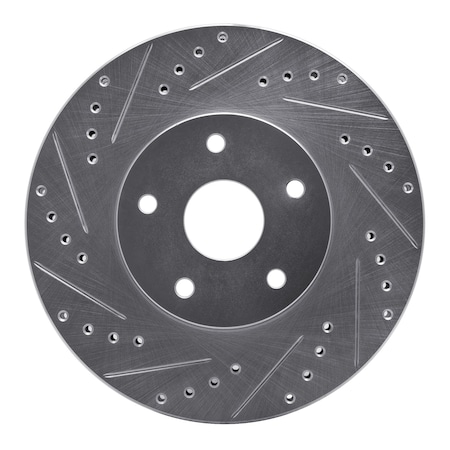 Dynamic Friction Co DFC Brake Rotor - Drilled and Slotted - Silver 631-13011L