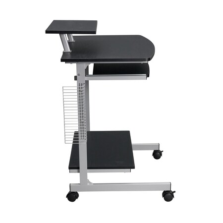 Homeroots 29" Espresso Wood and Stainless Steel Computer Desk 723727