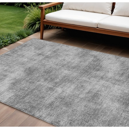 Homeroots 9' X 12' Gray Washable Indoor Outdoor Area Rug 598828