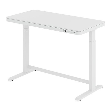 Flexispot Adj. Standing Desk, White, 110 lb Cap. EW8W