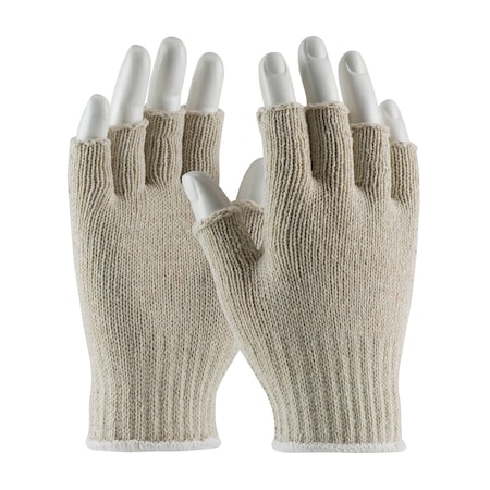 Pip Medium Weight Seamless Knit Cotton/Polyester Glove, Natural with Half-Finger, 12PK 8734
