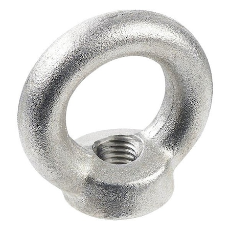 Jw Winco Round Lifting Eye Nut, M10 Thread Size, 10 mm Thread Lg, Stainless Steel, Plain 582-M10-NI