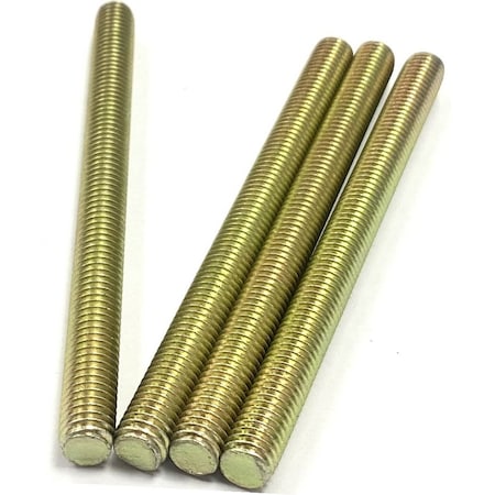 Zmg Fasteners Plus 1/4 - 28 X 3" FULLY THREADED STRAIGHT ROD SAE GR 8 J429 ZINC TRIVALENT YELLOW 2045950