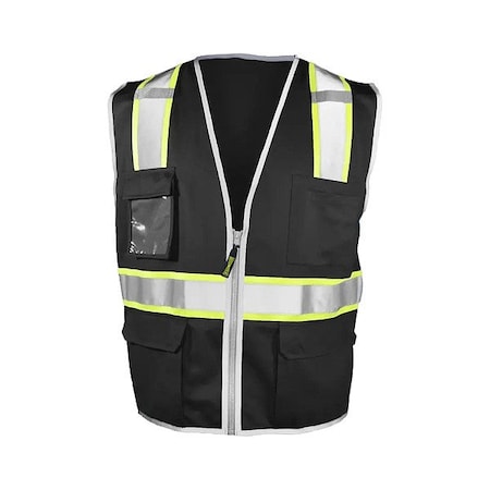 Occunomix Color Coded Vest 2X/3X U Back, , Zipper 7 Pockets LUX-XTOMSZ-BK2/3X