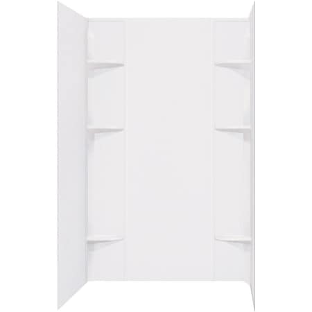 Mustee Durawall 60''x71.5''x40'' Glue Up Alcove Shower Wall Set in Wht, 5-Piece 260WHT
