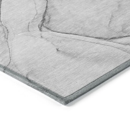 Homeroots 8' X 10' Gray Abstract Washable Non Skid Indoor Outdoor Area Rug 559376