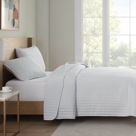 Arkwright Home Brushed Microfiber Quilt Set Queen White - 1 Set P-MFQT-FQSET-WH