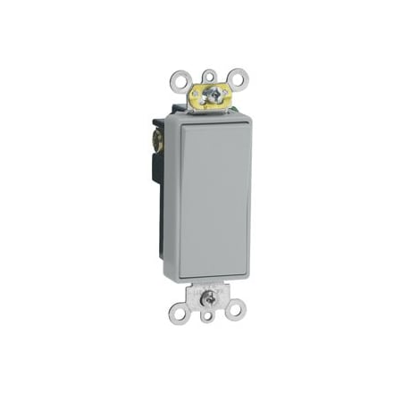 Leviton Decora Plus Rocker Single-Pole AC Quiet Switch, 15 Amp, 120/277 Volt, Gray 5691-2GY