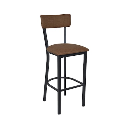 Bfm Seating Bristol Barstool - Grade 4 Upholstered Seat & Back - Steel Frame - Sand Black Finish 4301BSTT022-SB