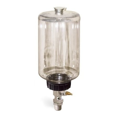 Oil-Rite 1/2 gal Capacity Single Feed Manual Lubricator w/Polycarb Reservoir - 1/2in. Male NPT, Pipe Mount B1681-0644B11W