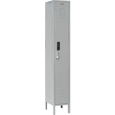 Global Industrial 1-Tier 1 Door Digital Locker, 12"W x 15"D x 66"H, Gray, Assembled 290812