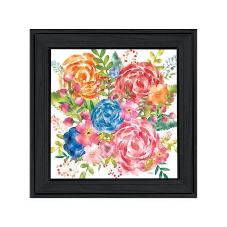 Homeroots Spring Floral Black Framed Print Wall Art 529916