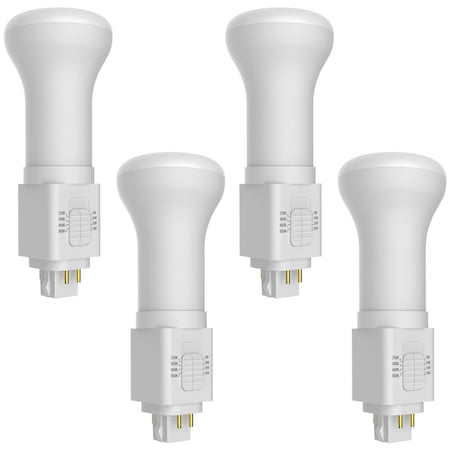 Luxrite Universal Vertical Quad Style G24Q 4-Pin LED Bulb, Type A+B, CFL Replacement, 4CCT, 4PK LR24562