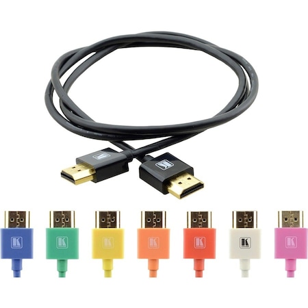 Kramer Electronics UltraSlim HighSpeed Flexible HDMI M to HDMI M Cable with Ethernet, Black 2 ft. 97-0132002