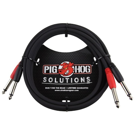 Pig Hog 6-Feet 1/4-in-1/4-in Dual Cable PD-21406