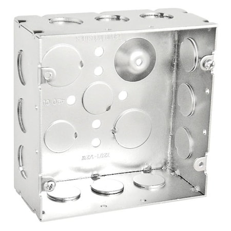 Southwire Electrical Box, 42 cu in, Junction Box Type, Steel, Square Shape 72171-1/2W