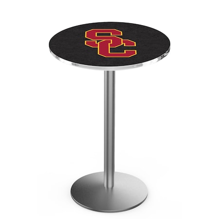 Holland Bar Stool Co 42" Stainless Steel USC Trojans Pub Table, 36" dia. Top L214S4236SouCal