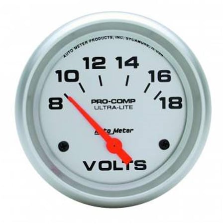 Auto Meter 4491 UltraLite Electric Voltmeter Gauge 2.62 in. 818V ATM4491
