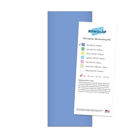 Nanolap PSA Lapping Film, 1 Pc 40 Micron (300 Grit), 4-0.25 in x 11 in Microfinishing Fine Sanding Paper 61600N
