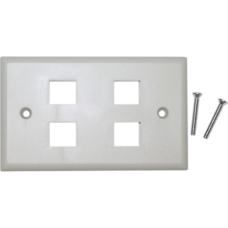 Cable Wholesale 4 Port Single Gang Keystone Wall Plate - Beige 301-4K
