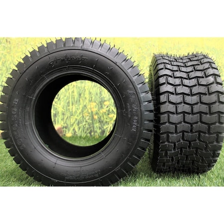Antego 16 x 6.5-8 in Lawn Mower Tire, 4 Ply, Black, 2 PK T0104166508