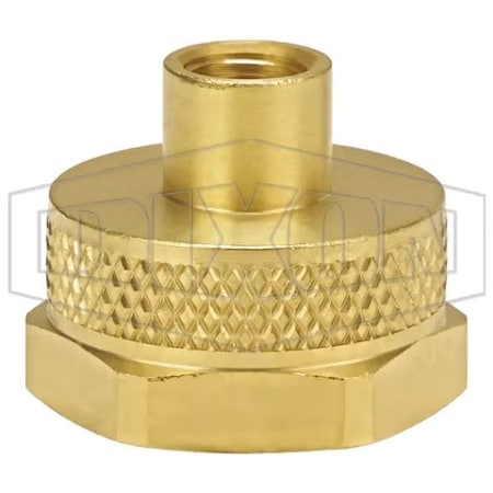 Dixon Garden Hose Adapter, 3/4-11-1/2 x 1/8-27, Female Garden Hose Thread x FNPTF, Brass, Domestic 5011202C