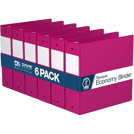 Davis Group Premium Economy, Round Ring, Binder, (Pink, 3"), PK6 2314-43-06