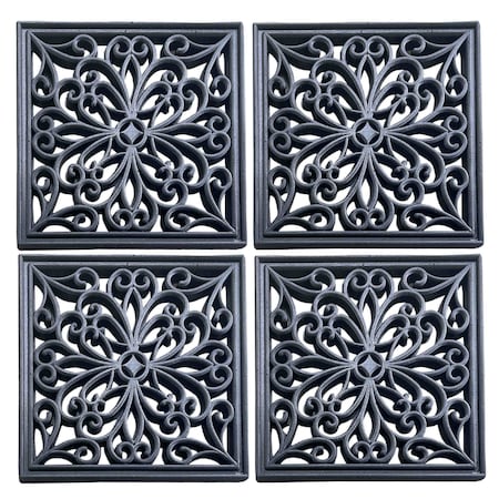 Amerihome Rubber Mat, Rubber, Black, 12 in W x 12 in L RMSS124