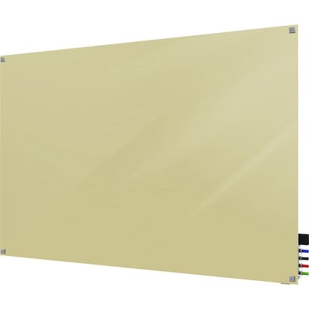 Ghent Dry Erase Board, Glass, 36 in, 48 in, No Frame Frame, Beige, Gloss HMYSM34BG