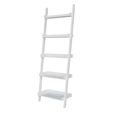 International Concepts Lean To Shelf Unit with 5 Shelves, Linen White SH69-2660