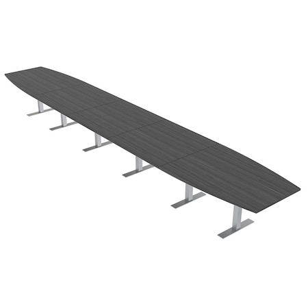 Skutchi Designs 22ft Conference Table With Power Unit | 22 Person Modular Boat Meeting Table | Harmony Series HAR-BOT-48X264-T-WA7949-NA