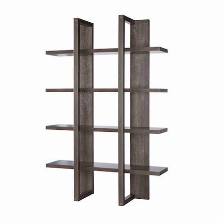 Homeroots 71" Brown Wood Four Tier Etagere Bookcase 630384