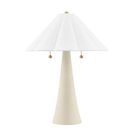 Mitzi Alana 2 Light Table Lamp 42.25 In. Aged Brass/Ceramic Antique Ivory HL676202-AGB/CAI
