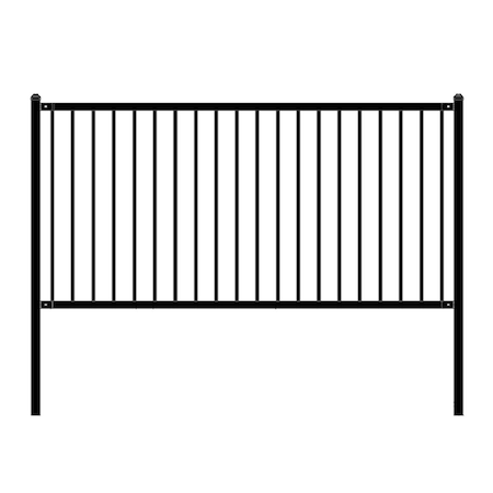 Aleko 8 x 4 ft. Lyon Style Unassembled Steel Fence, Black FENCELYON8X4-UNB