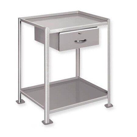 Pucel Utility Table with Two Shelves and Drawer, 28 in W x 31 in H x 20 in D, Gray TU-2028-2-1D-C5