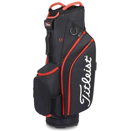 Titleist Cart 14 Cart Bag, Black/Black/Red TB22CT6-006