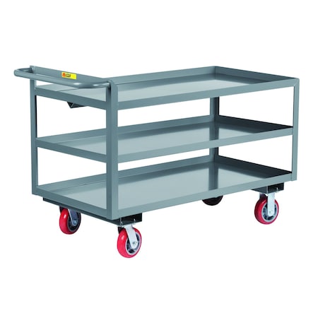 Little Giant 3-Shelf Merchandise Collector, 24 in x 36 in, 3600 lbs., 3 Lipped Shelves, 6 in Polyurethane GL3-2436-6PY