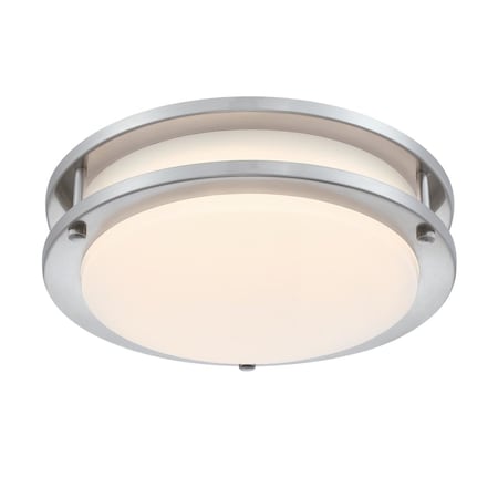 Westinghouse Lauderdale 11in 23W LED Indoor Flush Mount, Color Temp Select, Brushed Nickel, Frosted Acrylic 6136000