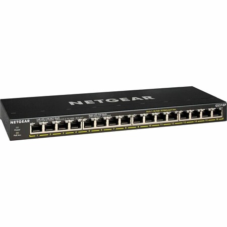 Netgear 16PORT GIG UNMANAGED POE+WITH FLEXPOE 115W GS316P-100NAS