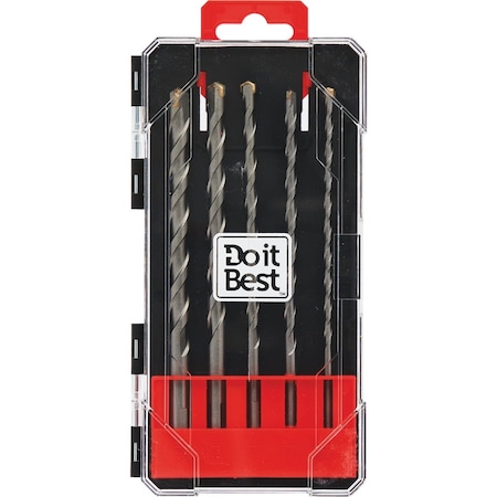 Do It Best Impact Ready Carbide Masonry Drill Bit Set, 5-Piece QJDIB-PTASET-028