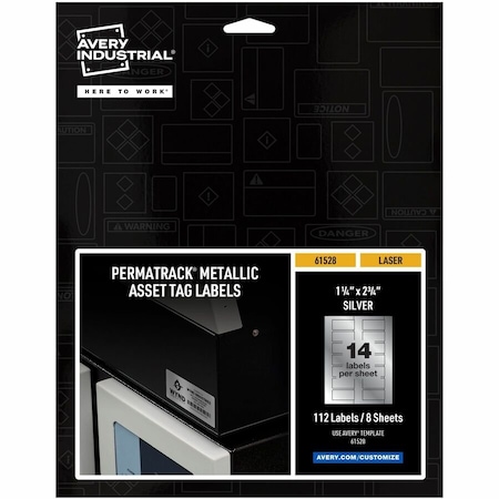 Avery PermaTrack Metallic Asset Tag Lab, PK112 61528