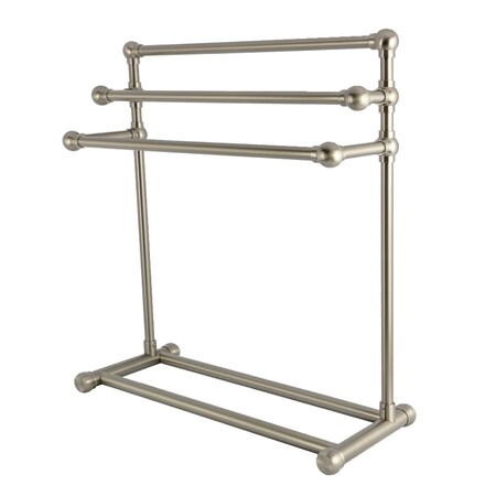 Kingston Brass 28" Freestanding Pedestal 3-Tier Towel Rack, Brushed Nickel SCC8238
